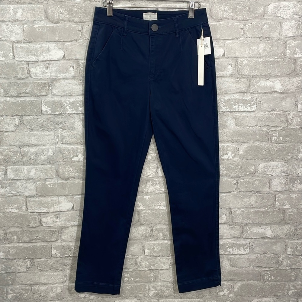 Caslon Navy Straight Leg Twill Pant